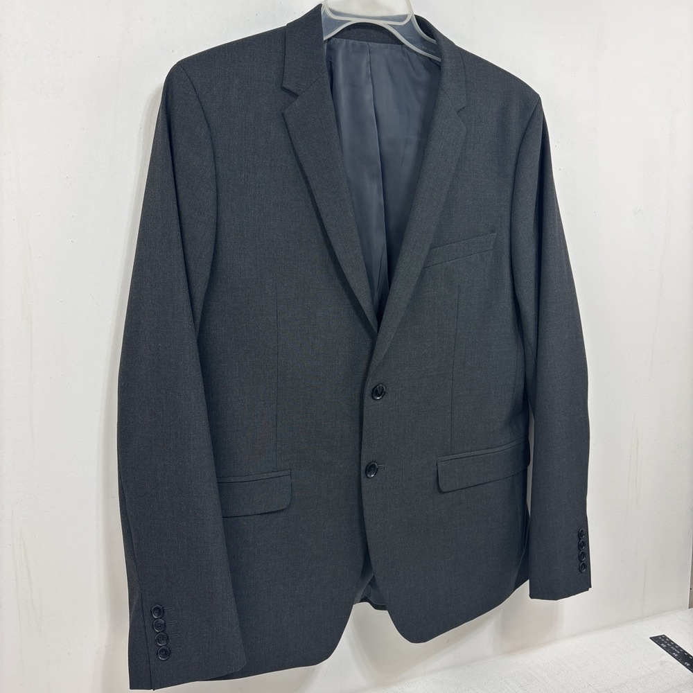 Calvin Klein Men's Infinite Slim Fit Blazer Size L Gray Suit‎ Jacket Two Button - Picture 2 of 10